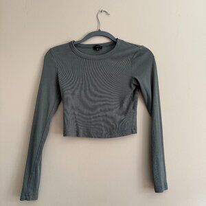 Dynamite Ribbed Crew Neck Crop Top
